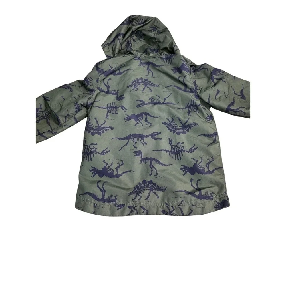 Boys Small Windbreaker Jacket, Back To School Carter's Dinosaur Olive Green
